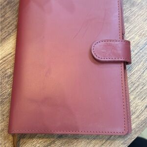 Red Leather Notebook Cover Hermes style branded